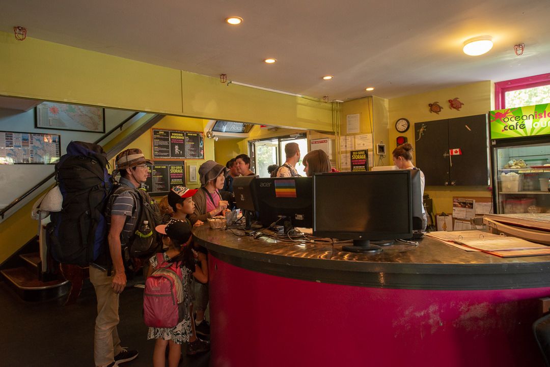 Front desk of Ocean Island Inn