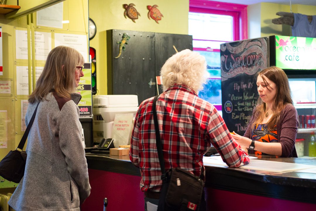 Front desk of Ocean Island Inn