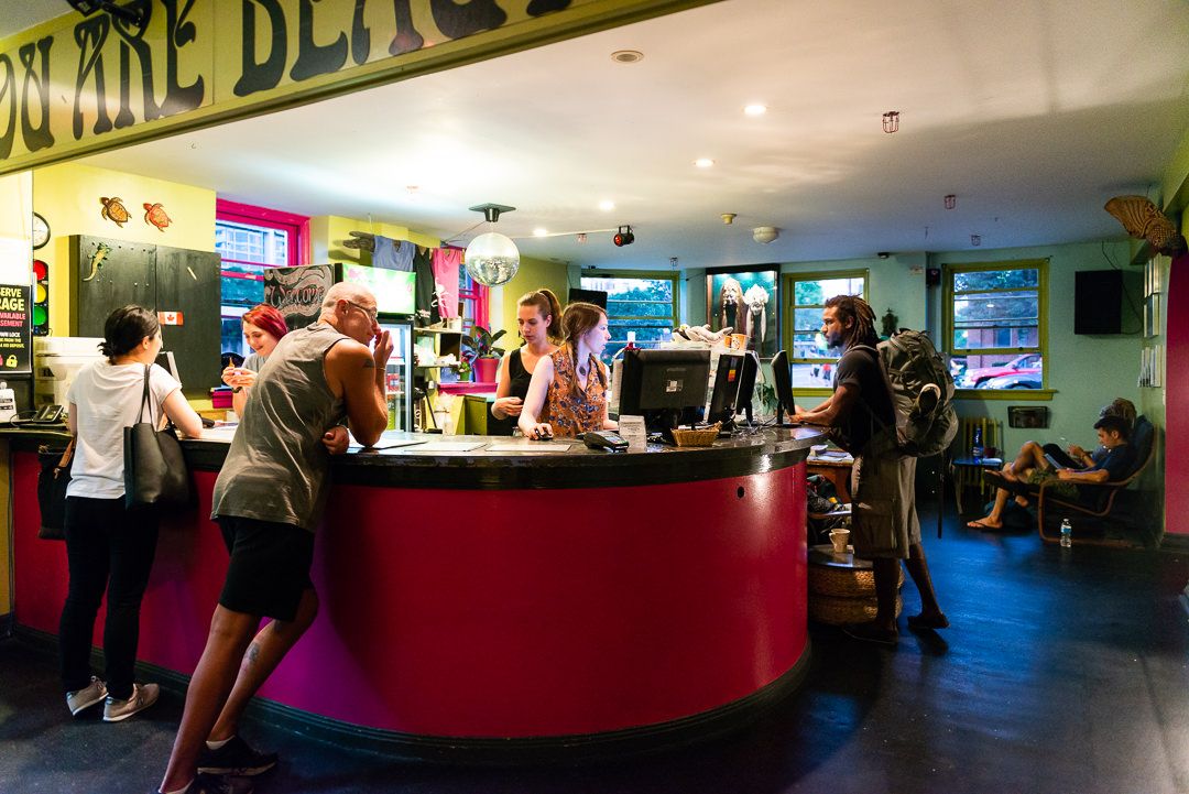 Front desk of Ocean Island Inn