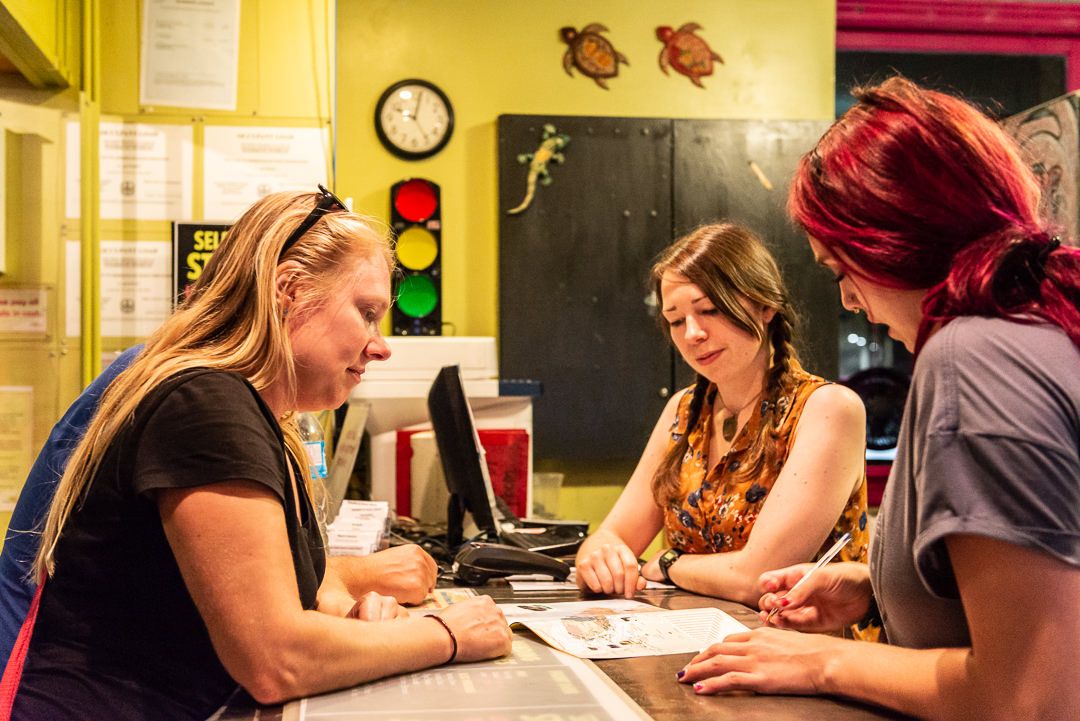 Front desk of Ocean Island Inn
