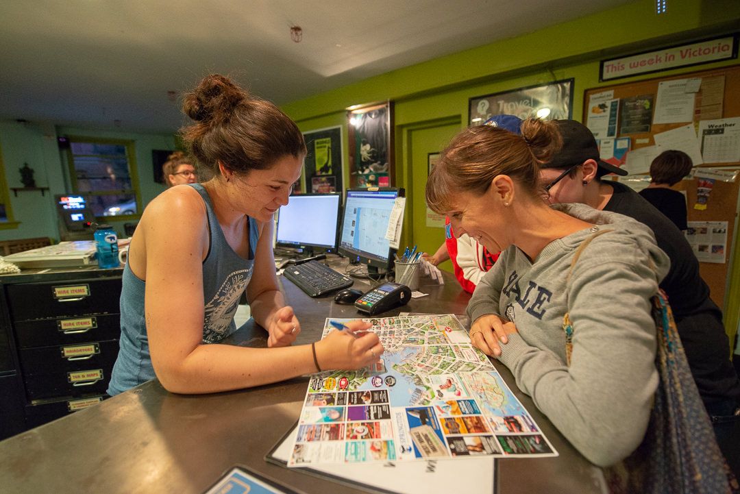 Front desk of Ocean Island Inn