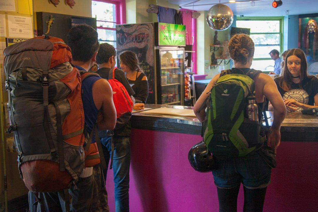 Front desk of Ocean Island Inn