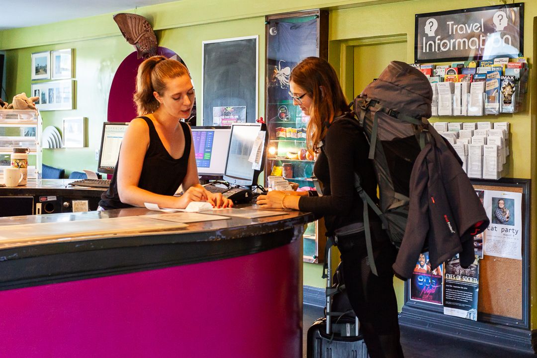 Front desk of Ocean Island Inn