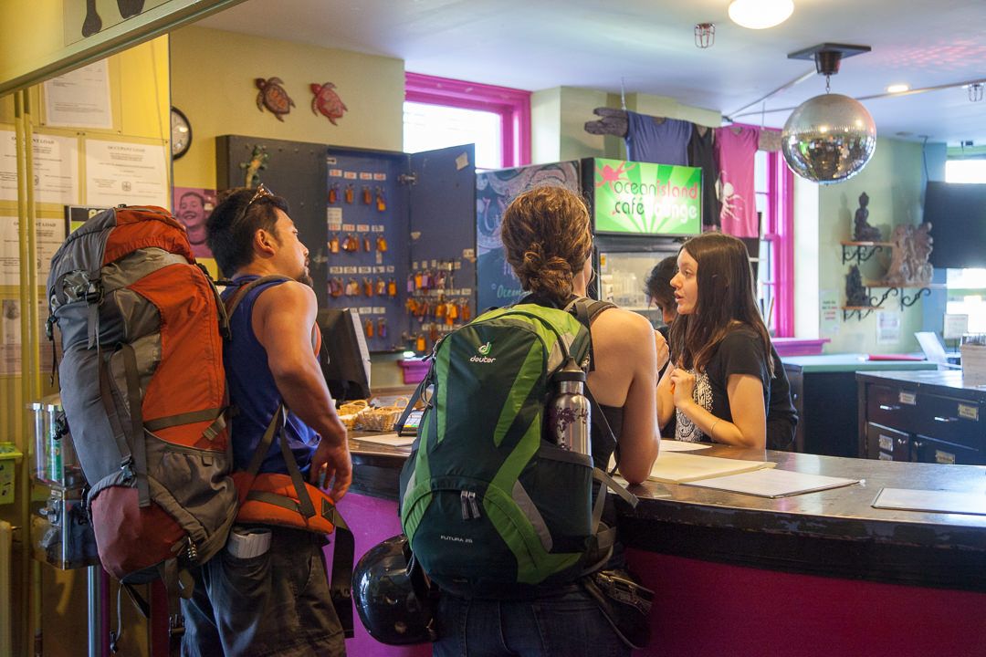 Front desk of Ocean Island Inn